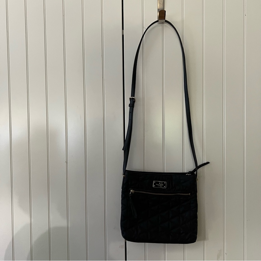 Kate Spade Black Quilted Nylon Crossbody Bag
